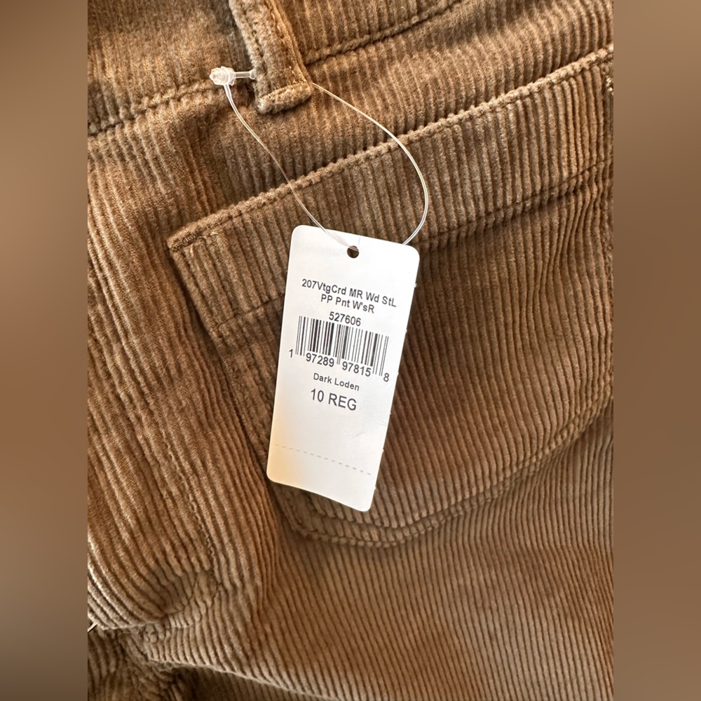 L.L. Bean Women’s  Cotton Corduroy Wide Straight Pants Dark Loden NWT size 10 - Picture 5 of 7